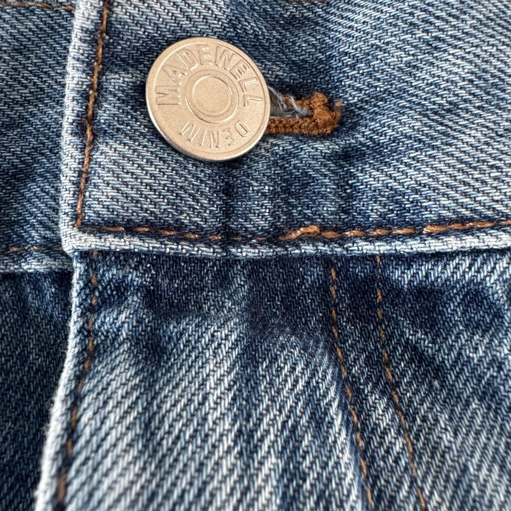Madewell Denim A-Line Raw Hem Miniskirt in Lakeline Wash Size 31 - Picture 5 of 13